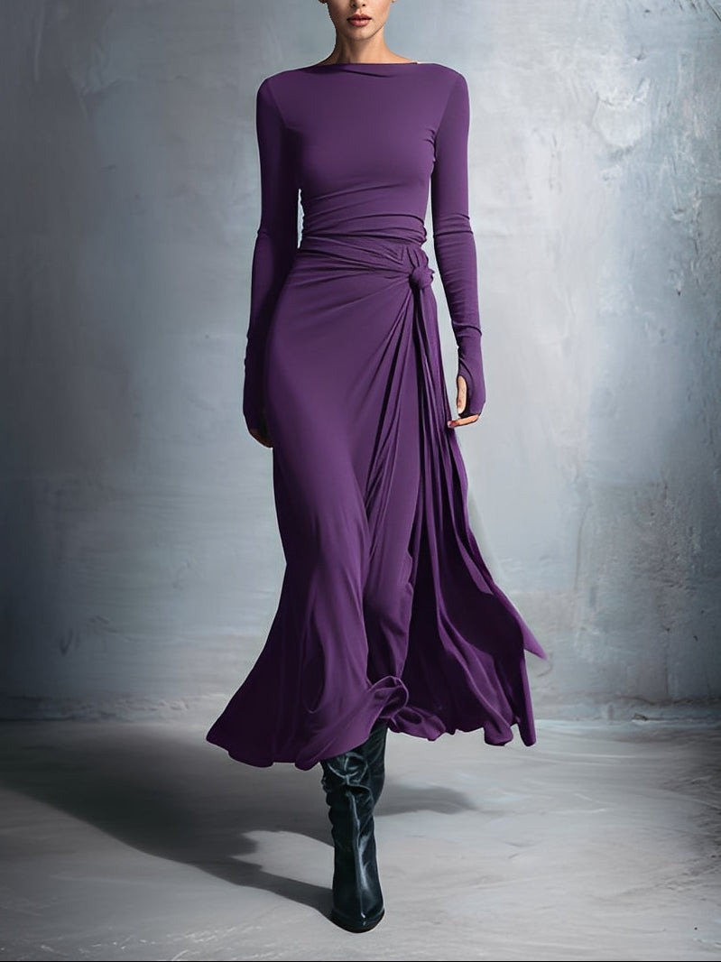 Naiara | Robe longue à nœud latéral