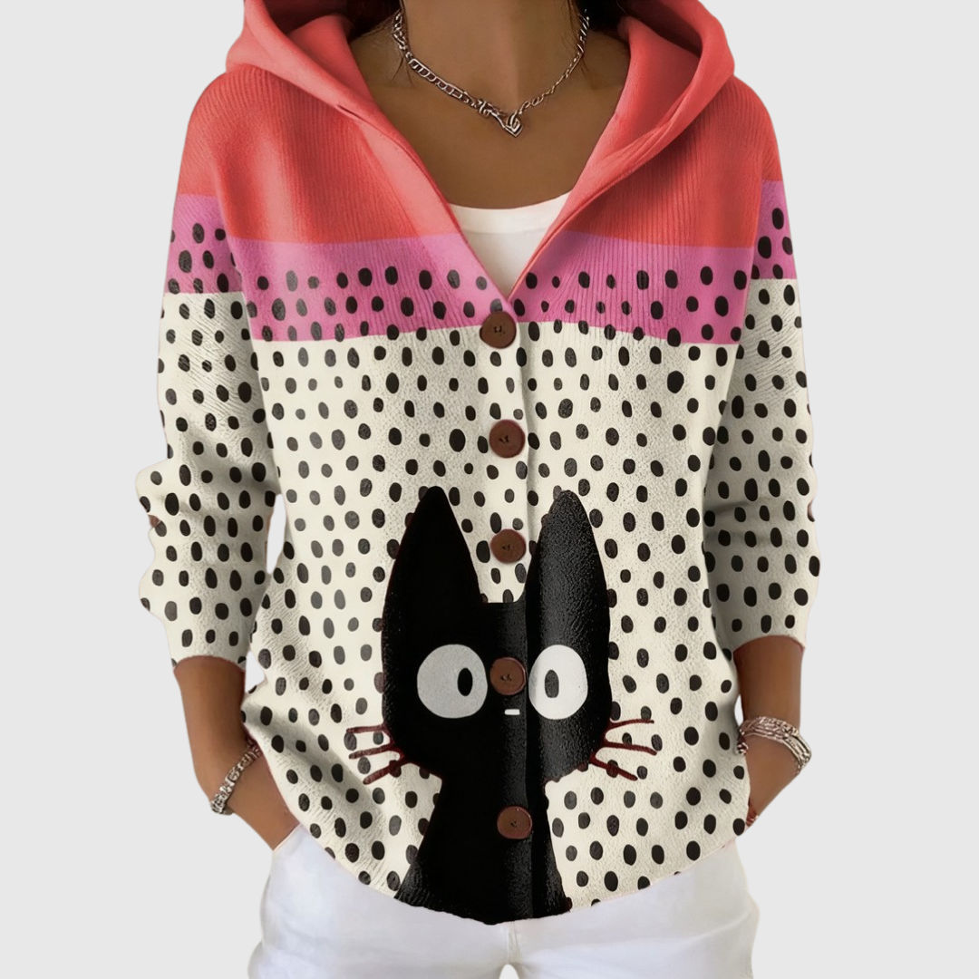 Loreta | Veste en maille à capuche