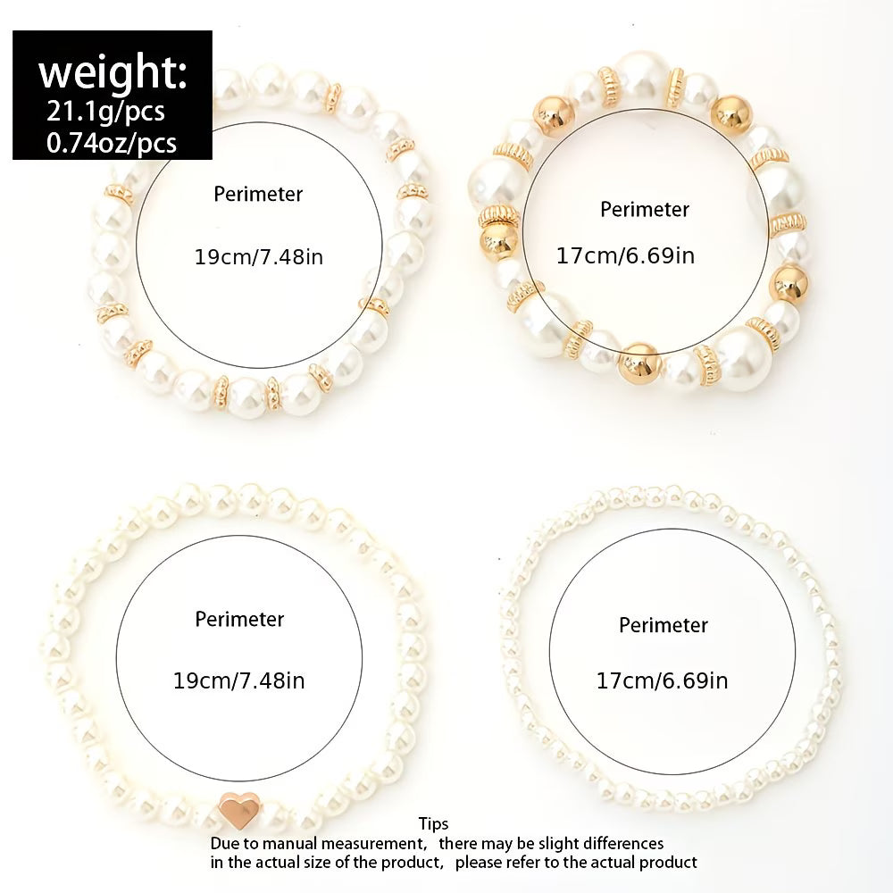 Ensemble de 4 bracelets à perles à superposer