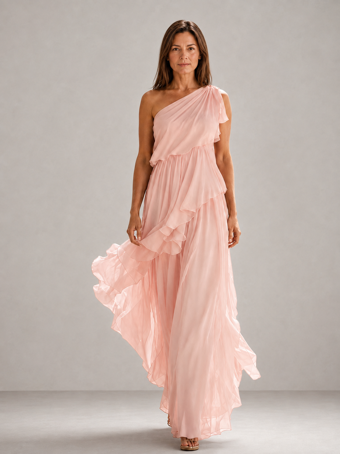 Scarlett | Robe longue à volants et une épaule