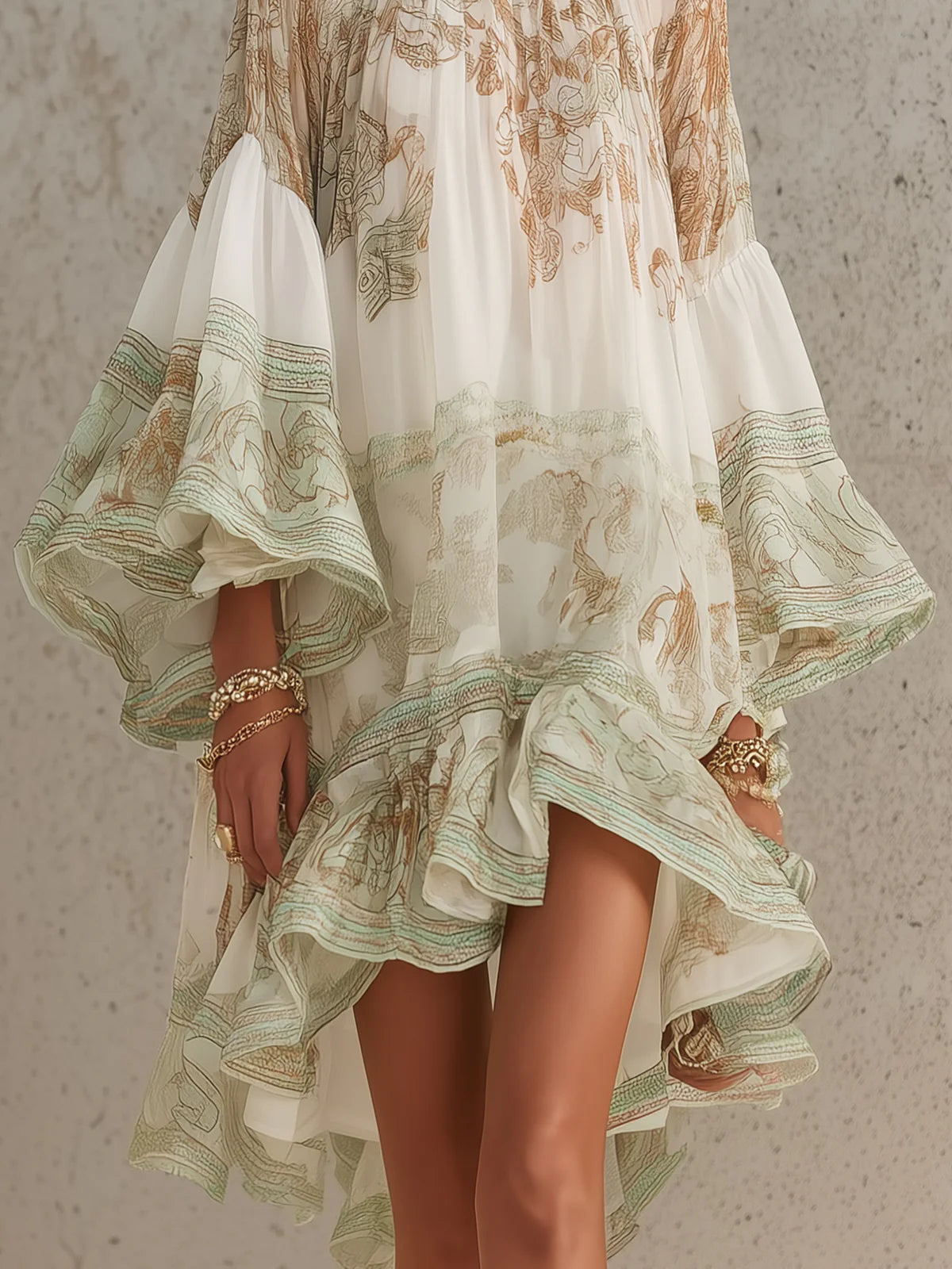 Isabella | Robe courte à ourlet volanté