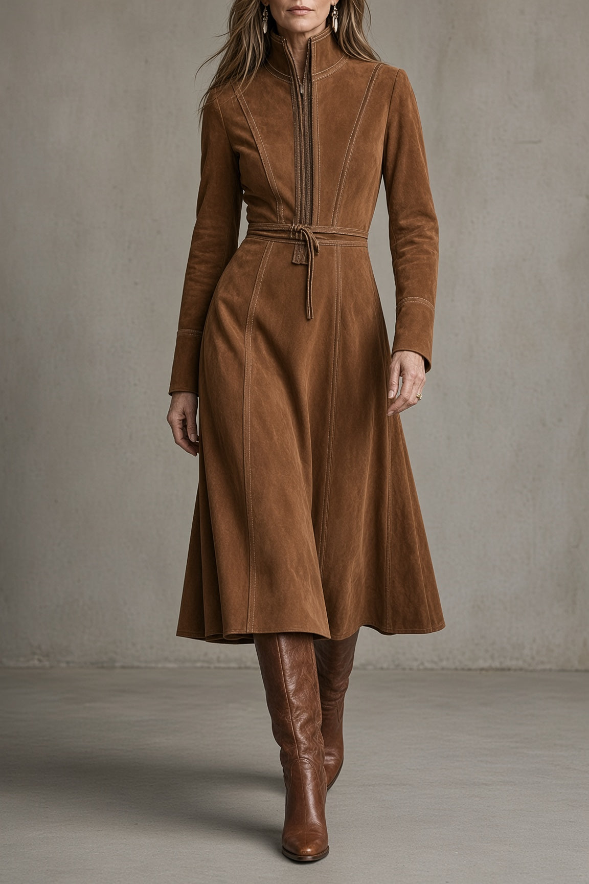 Tara | Robe longue vintage à ceinture