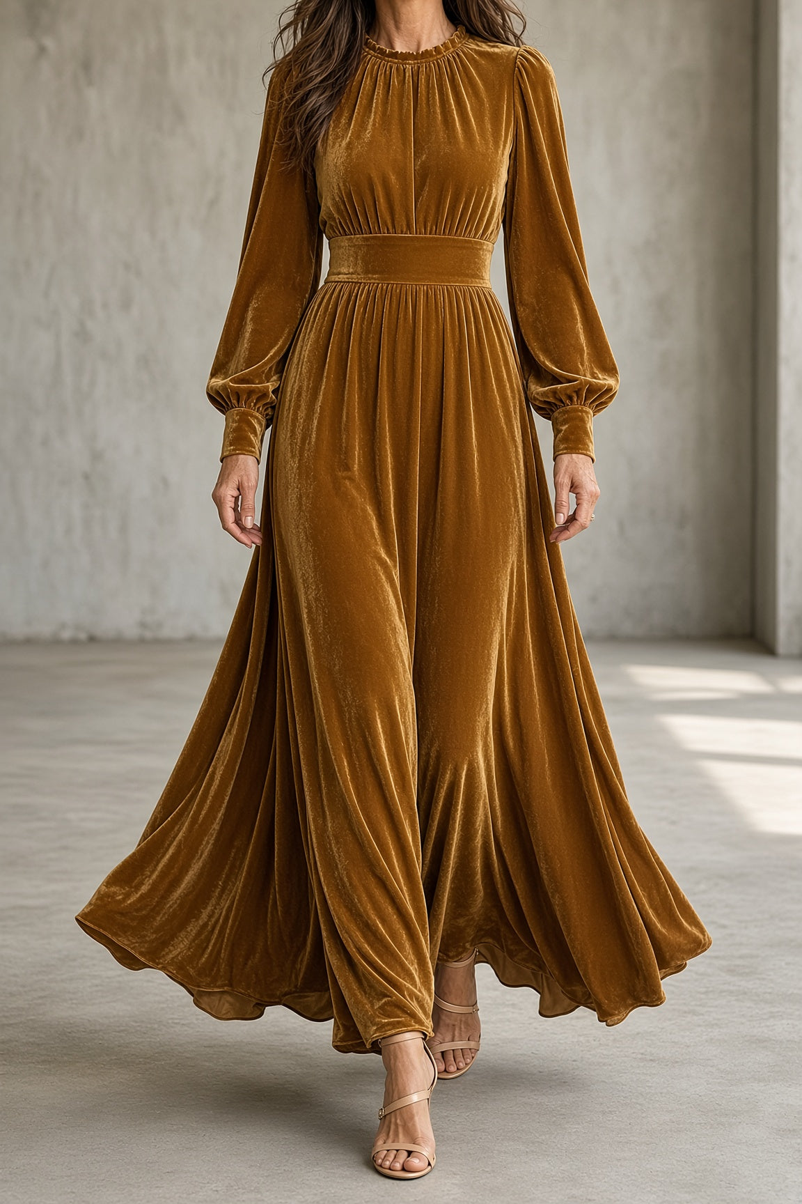 Elena | Robe longue en velours