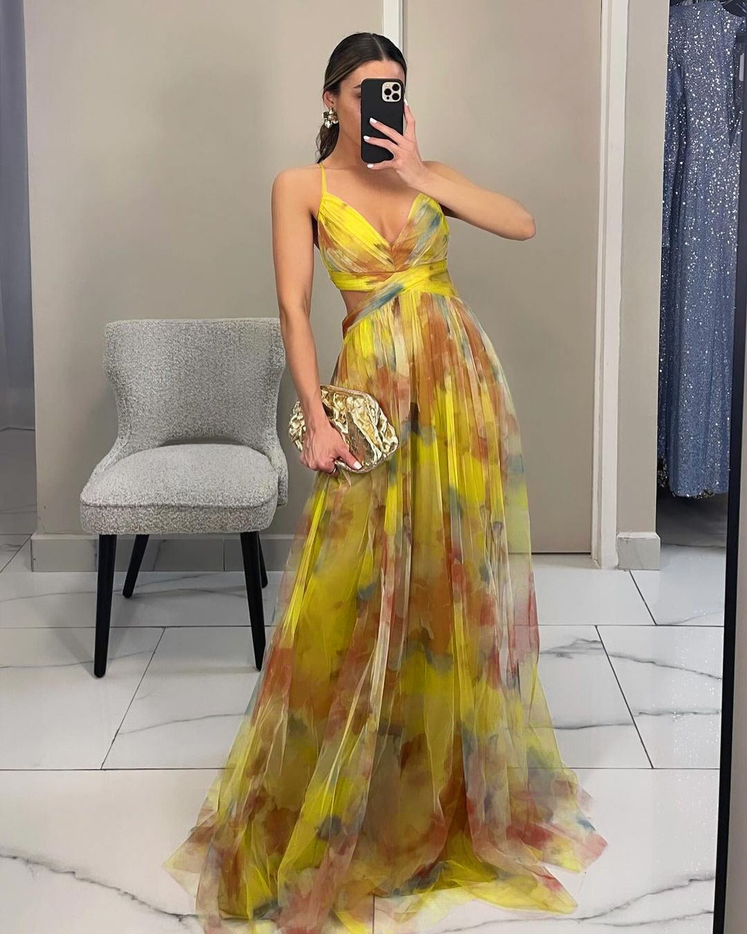 Giselle | Ravissante robe longue à imprimé floral