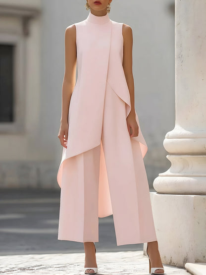 Martina | Ensemble élégant col montant et pantalon large