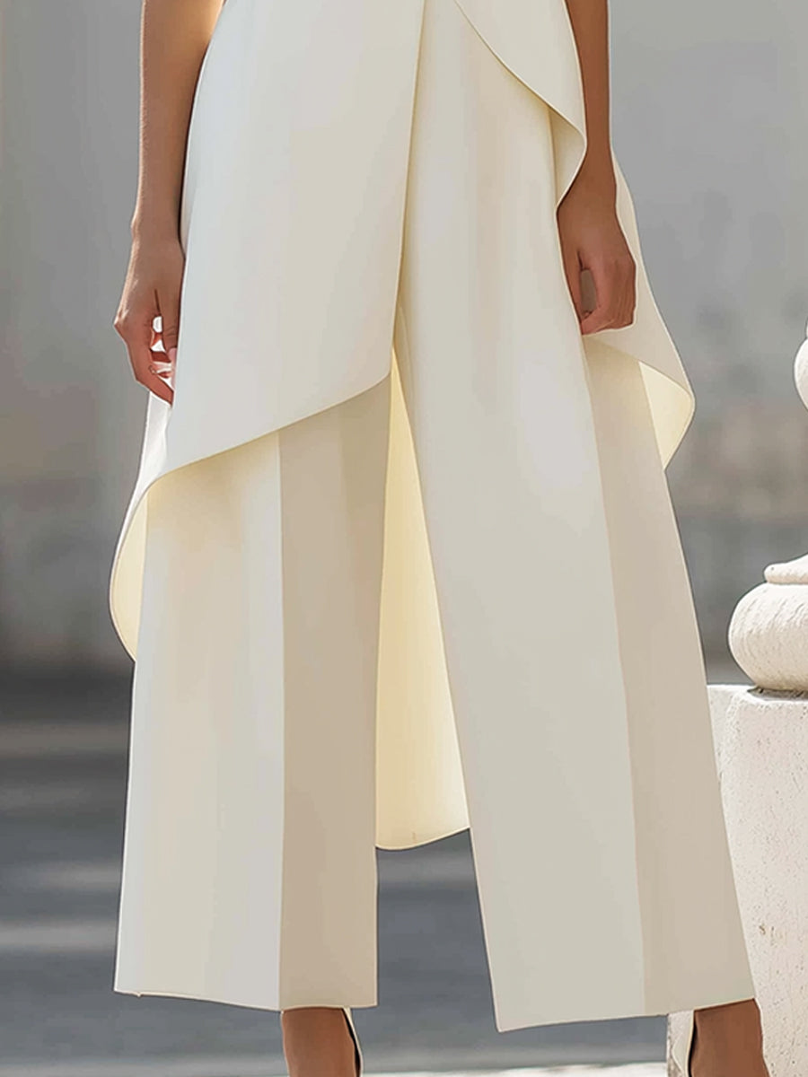 Martina | Ensemble élégant col montant et pantalon large