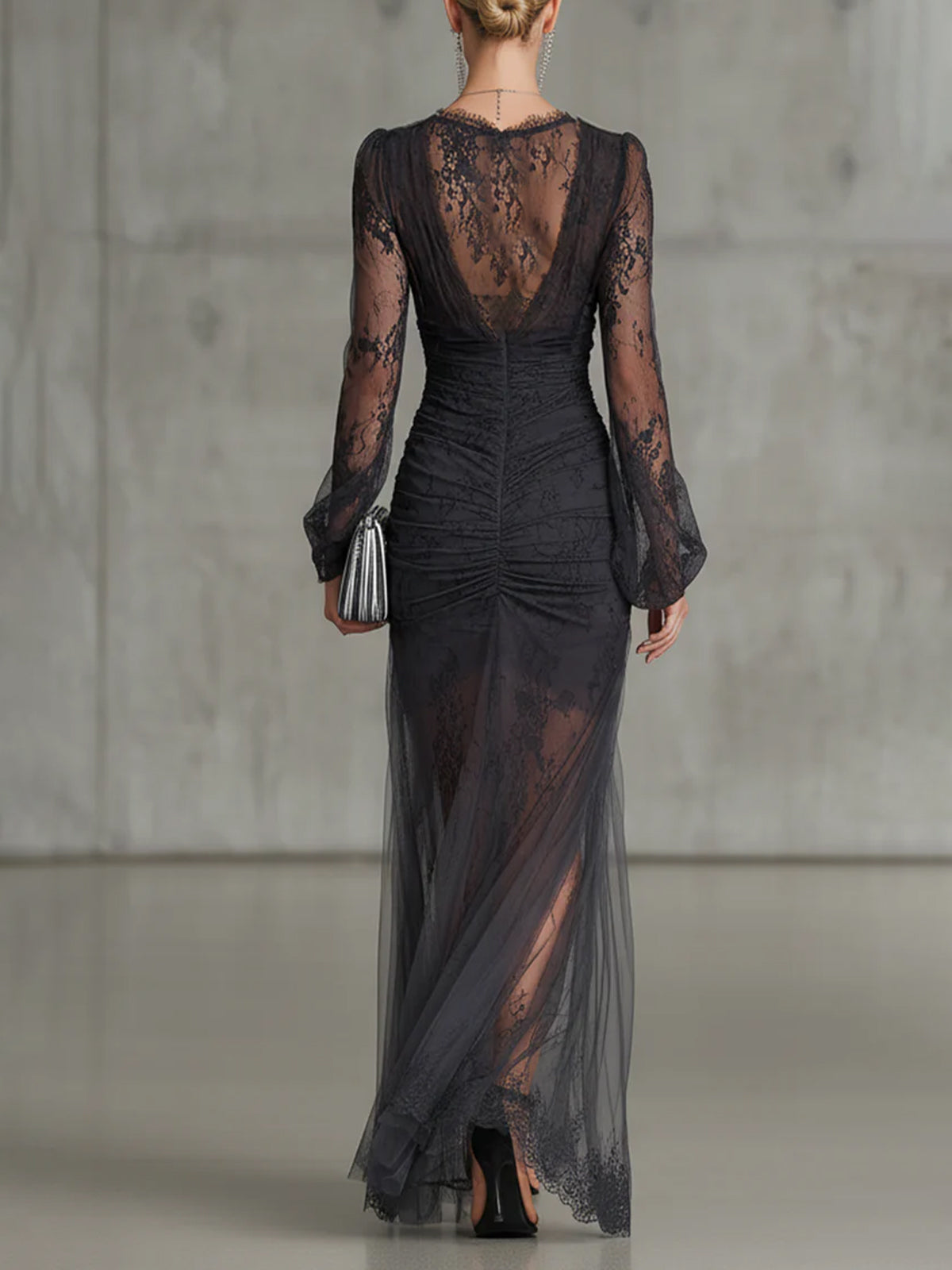 Quintina | Robe longue à col V profond et fente