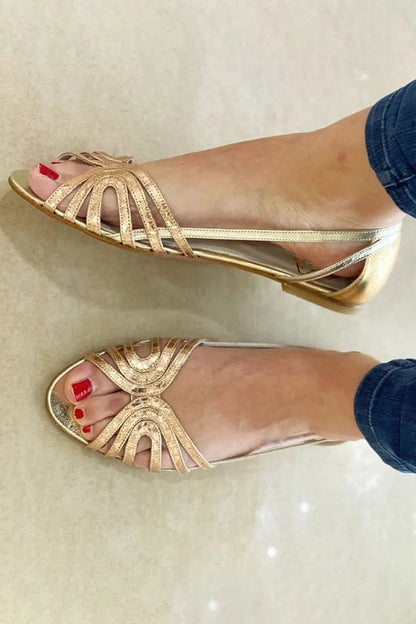 Eleonora | Sandales dorées lumière d'été