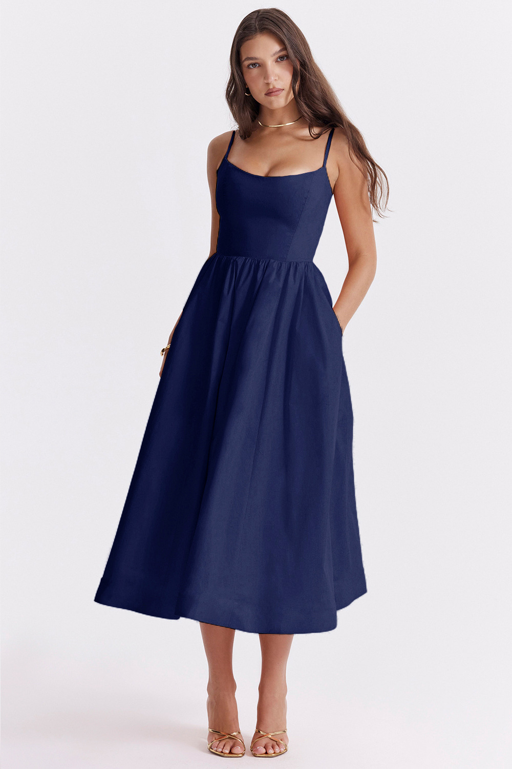 ESTELLE | Robe midi d’été élégante avec corset