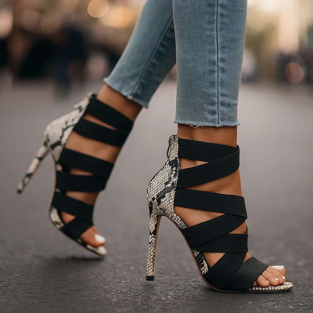 Lyd | Escarpins confort effet serpent