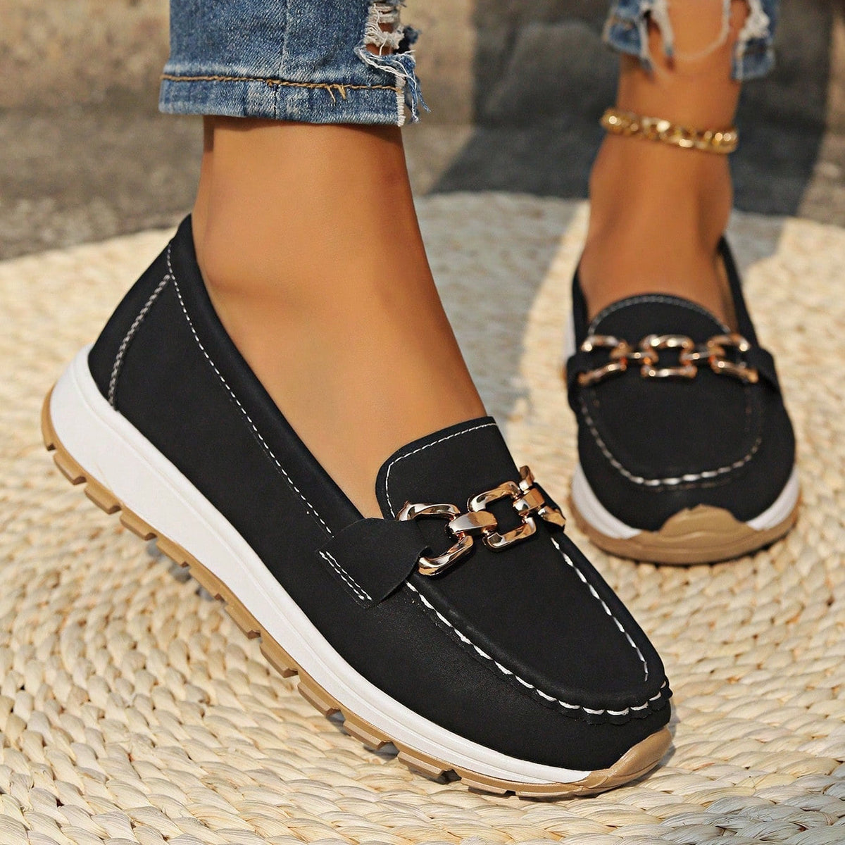 Ella | Mocassins plats orthopédiques à boucle