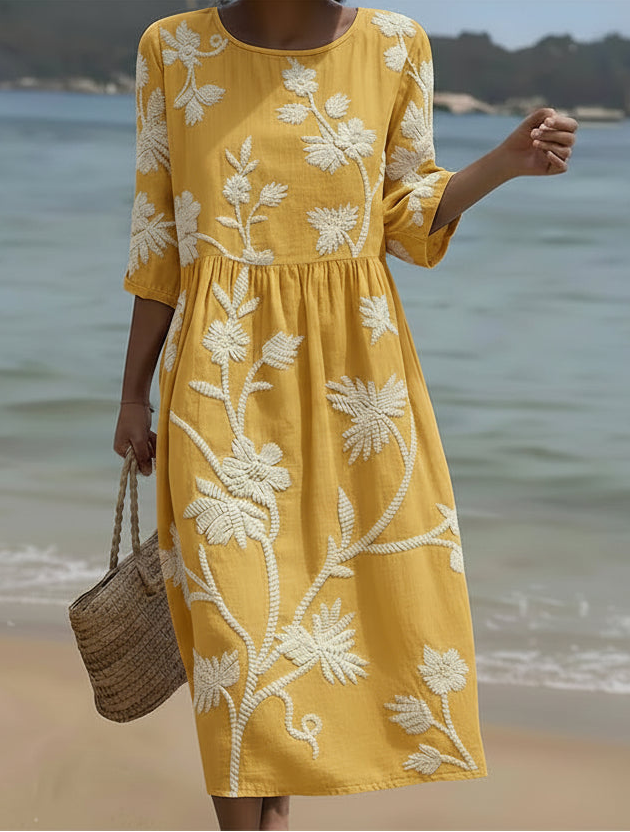 Yassy | Robe Midi à Imprimé Floral