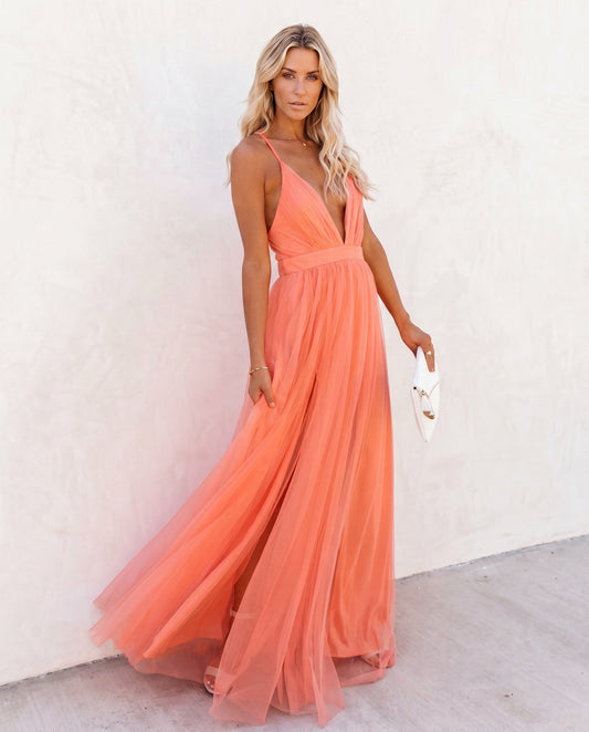 Robe corail dégradée