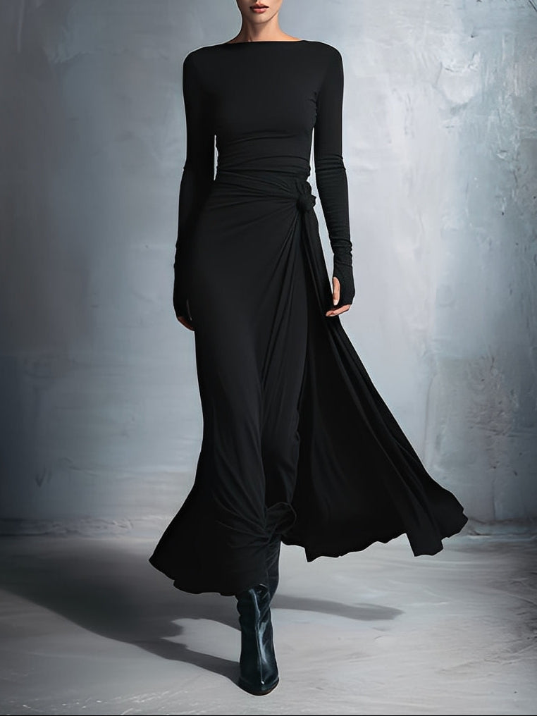 Naiara | Robe longue à nœud latéral