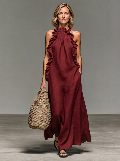 Emma | Robe longue à volants