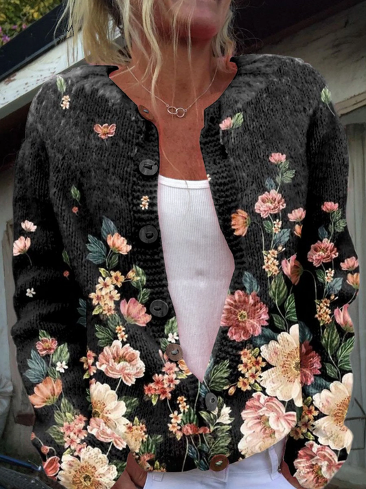 Kivara – Cardigan Fleuri en Maille