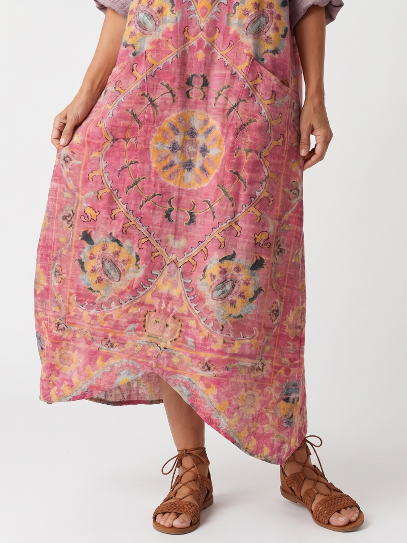 Tilda | Robe midi décontractée à imprimé abstrait et poches