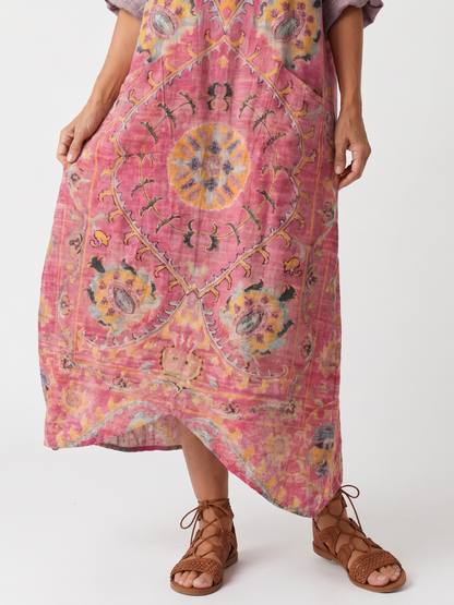 Tilda | Robe midi décontractée à imprimé abstrait et poches