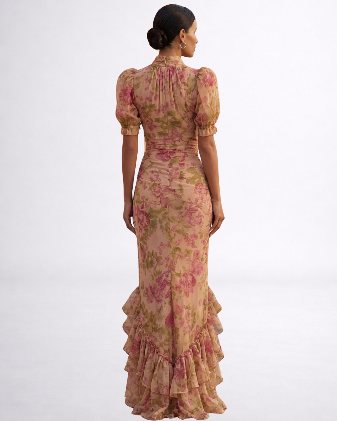 Rosario | Robe longue en mousseline florale