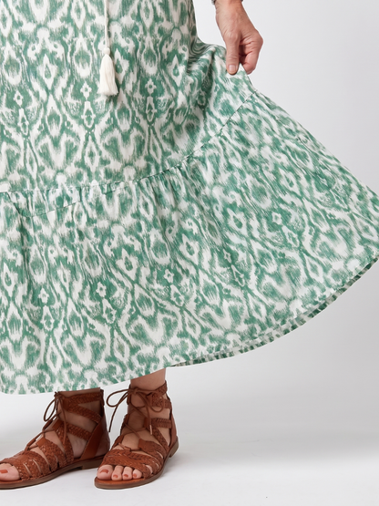 Ilara | Robe midi à col V et pompons
