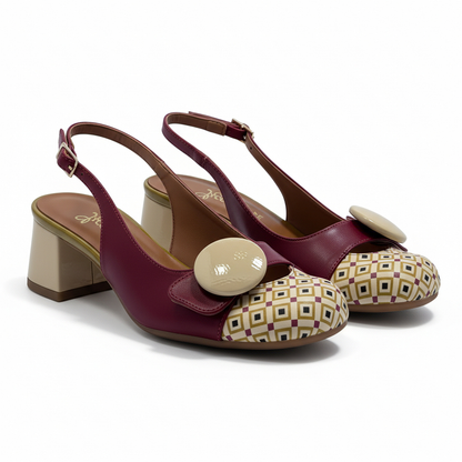 Loretta | Escarpins en cuir verni à talon mi-haut