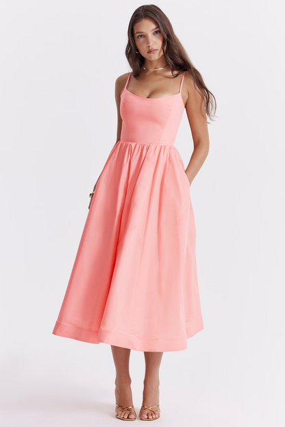 ESTELLE | Robe midi d’été élégante avec corset