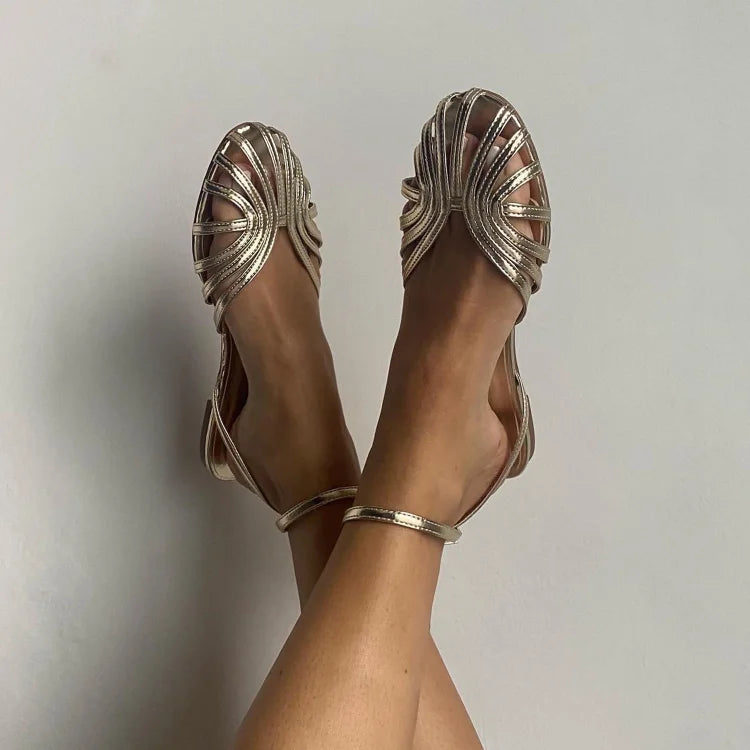 Vittoria | Sandales bijou dorées