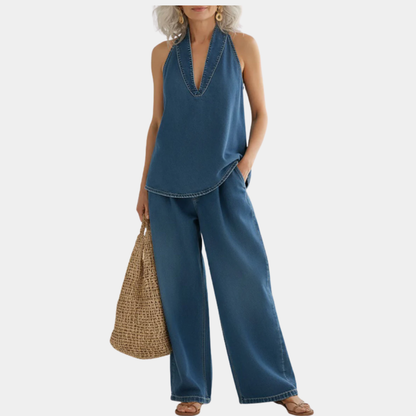 Saylor | Ensemble deux pièces effet jean délavé vintage