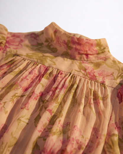 Rosario | Robe longue en mousseline florale