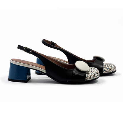 Loretta | Escarpins en cuir verni à talon mi-haut