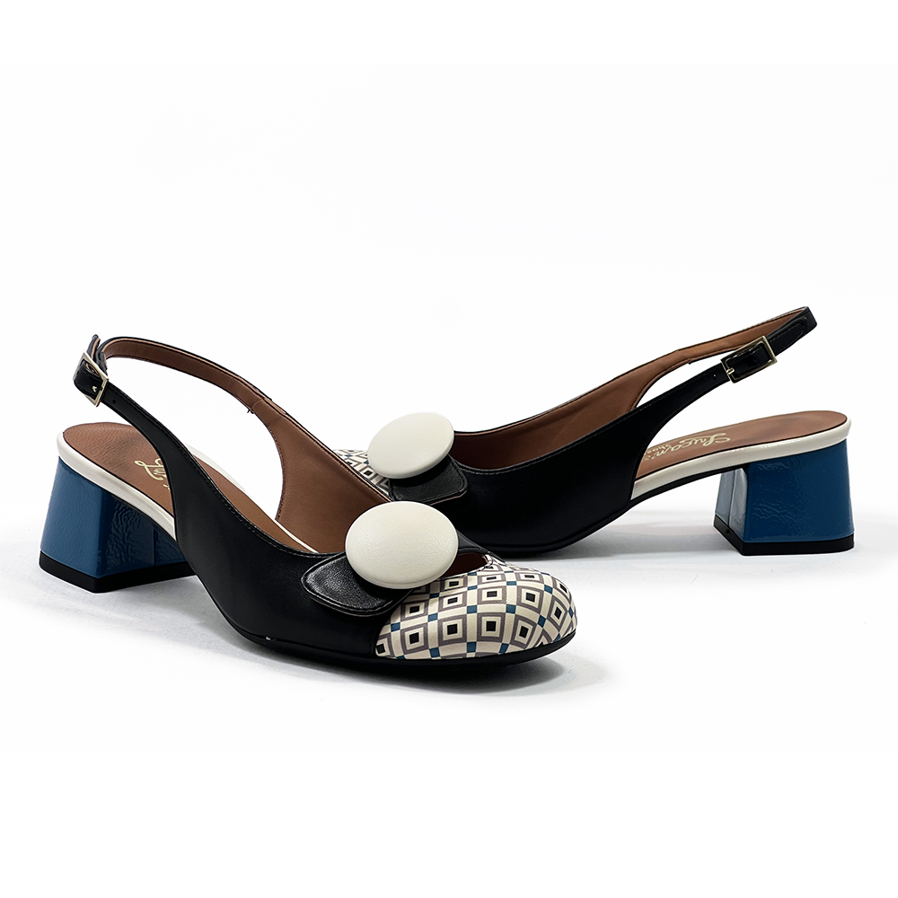 Loretta | Escarpins en cuir verni à talon mi-haut
