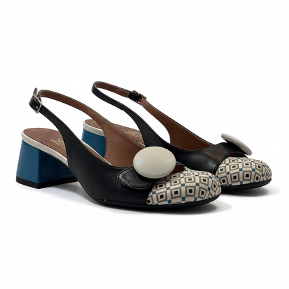 Loretta | Escarpins en cuir verni à talon mi-haut