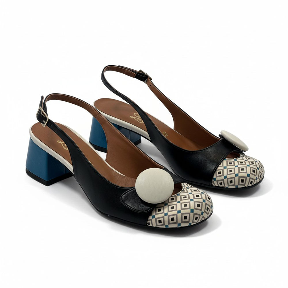 Loretta | Escarpins en cuir verni à talon mi-haut