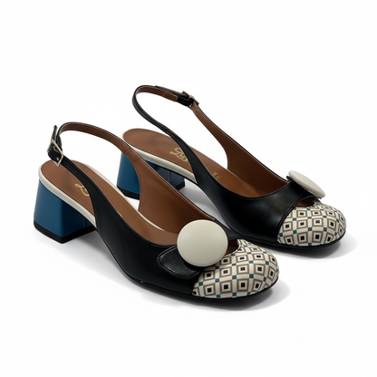Loretta | Escarpins en cuir verni à talon mi-haut