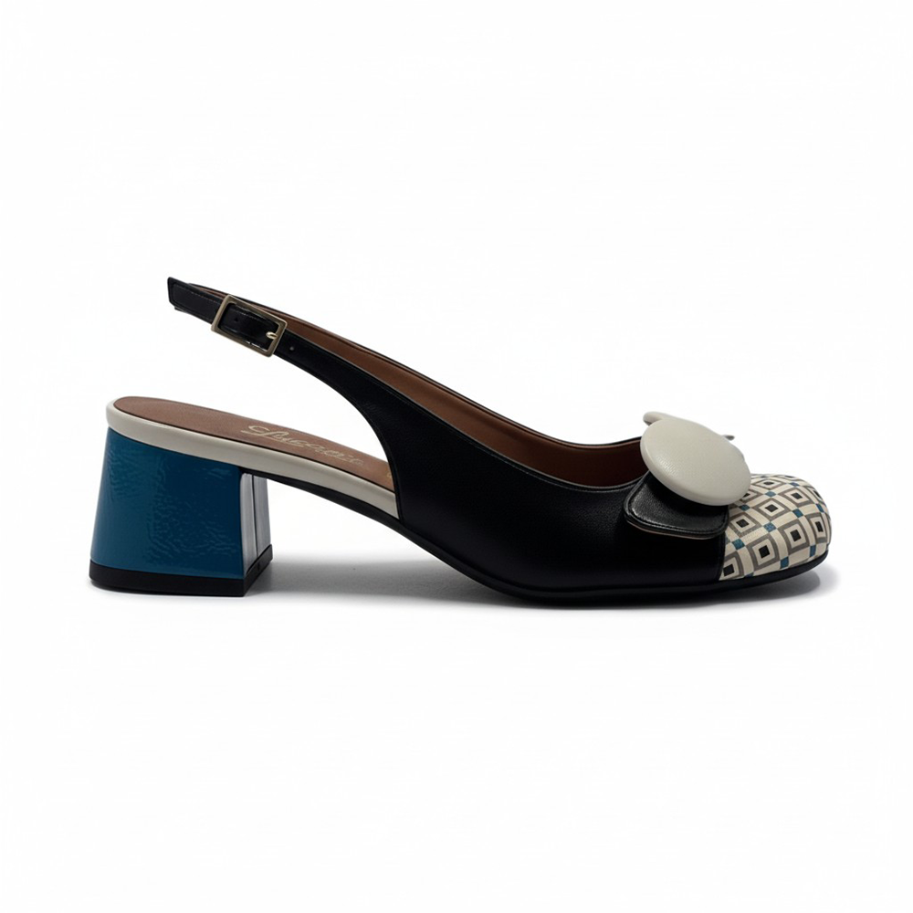 Loretta | Escarpins en cuir verni à talon mi-haut