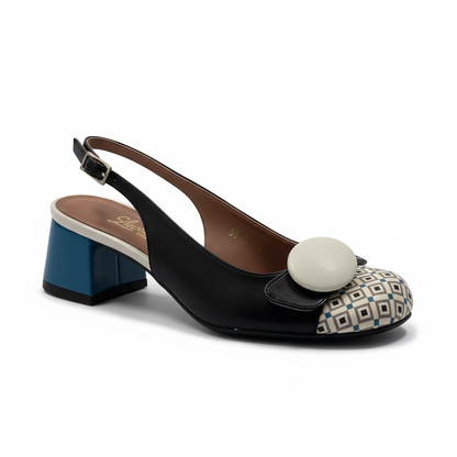 Loretta | Escarpins en cuir verni à talon mi-haut