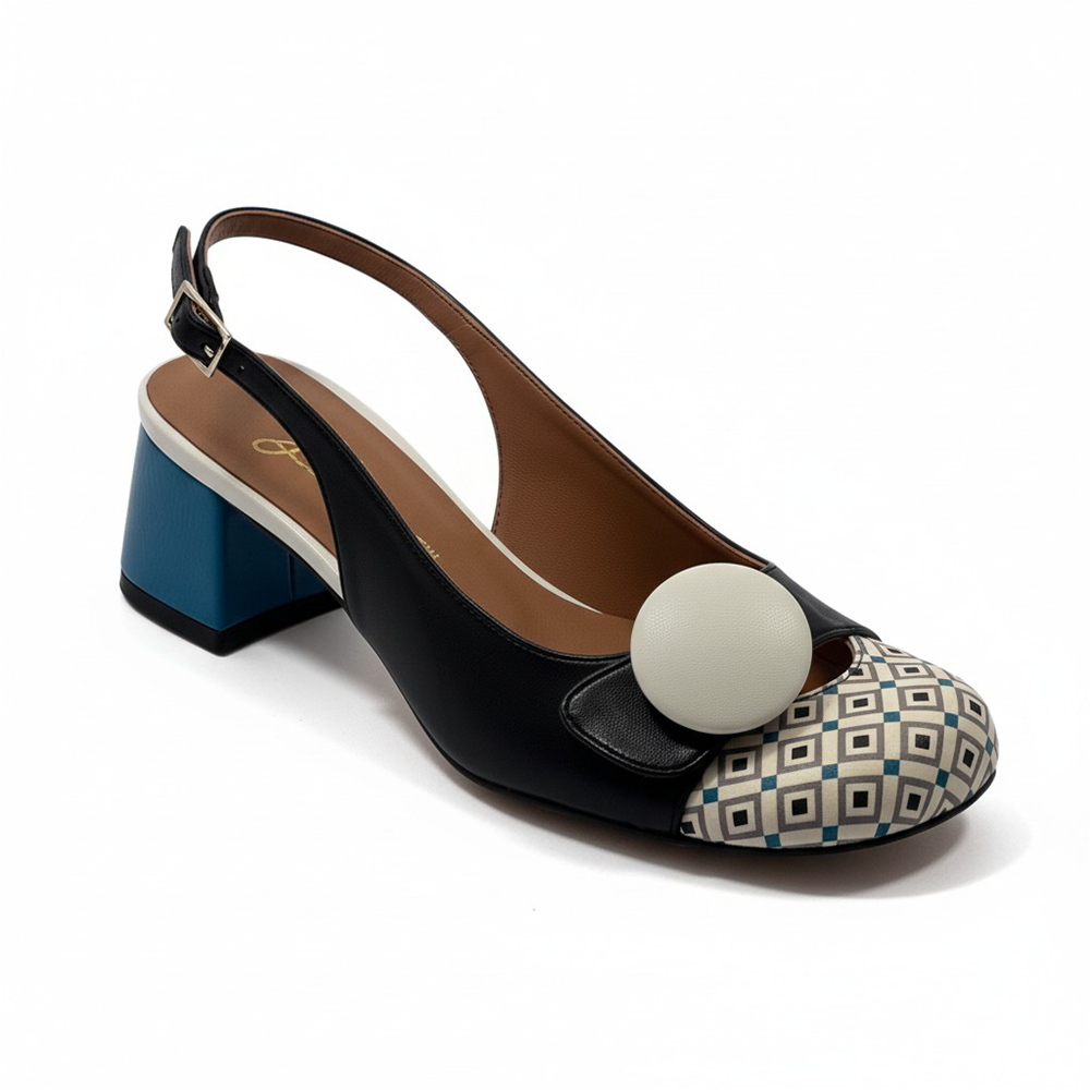 Loretta | Escarpins en cuir verni à talon mi-haut