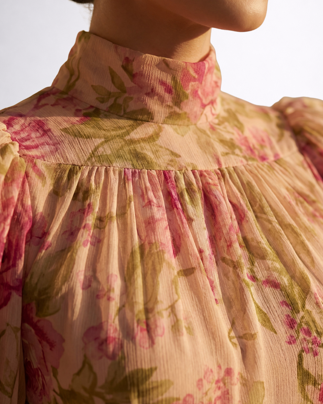 Rosario | Robe longue en mousseline florale