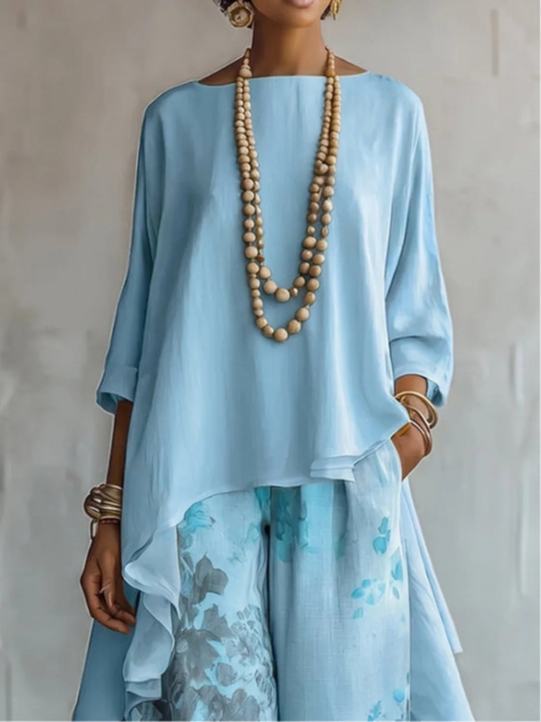 Ginevra | Ensemble fluide asymétrique fleuri