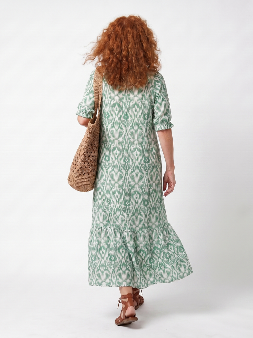 Ilara | Robe midi à col V et pompons