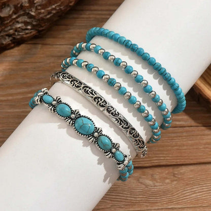 Mirella™ – Ensemble de bracelets bohèmes à perles turquoise