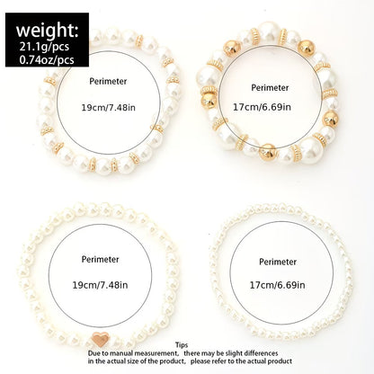 Ensemble de 4 bracelets à perles à superposer