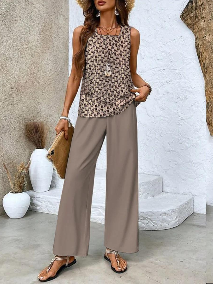 Juliette™ | Ensemble deux pièces motif feuillage