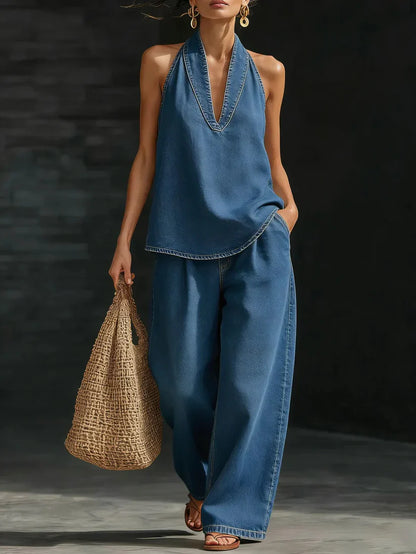 Martina | Ensemble long fluide col V