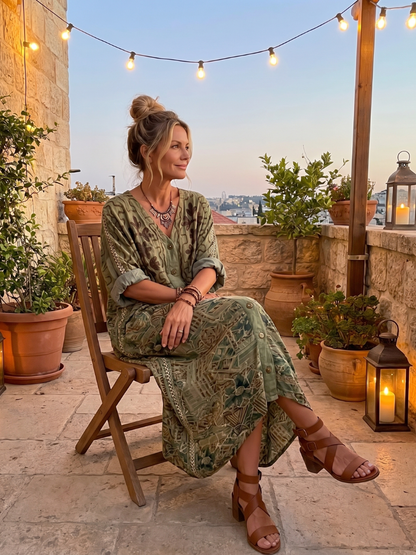 Aleta | Robe midi oversize boutonnée à poches