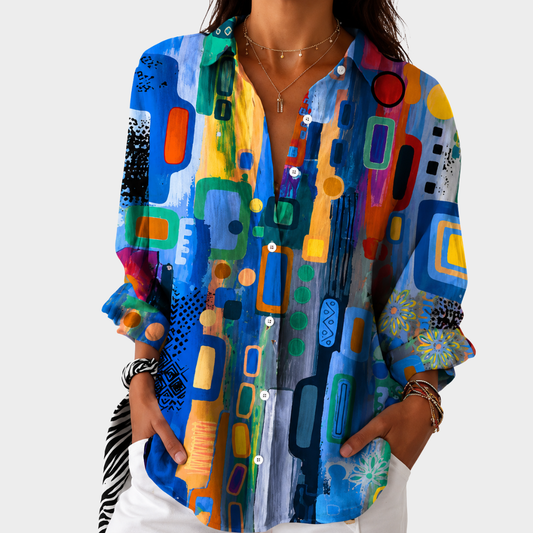 Blouse mosaïque vibrante