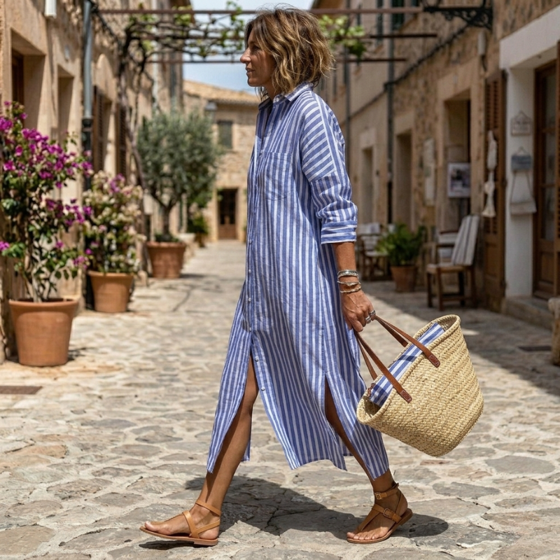 Willow | Robe chemise estivale à rayures