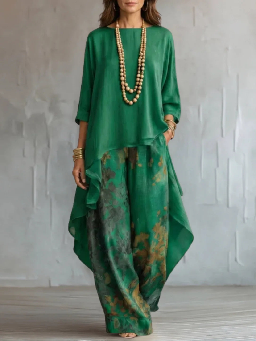 Ginevra | Ensemble fluide asymétrique fleuri