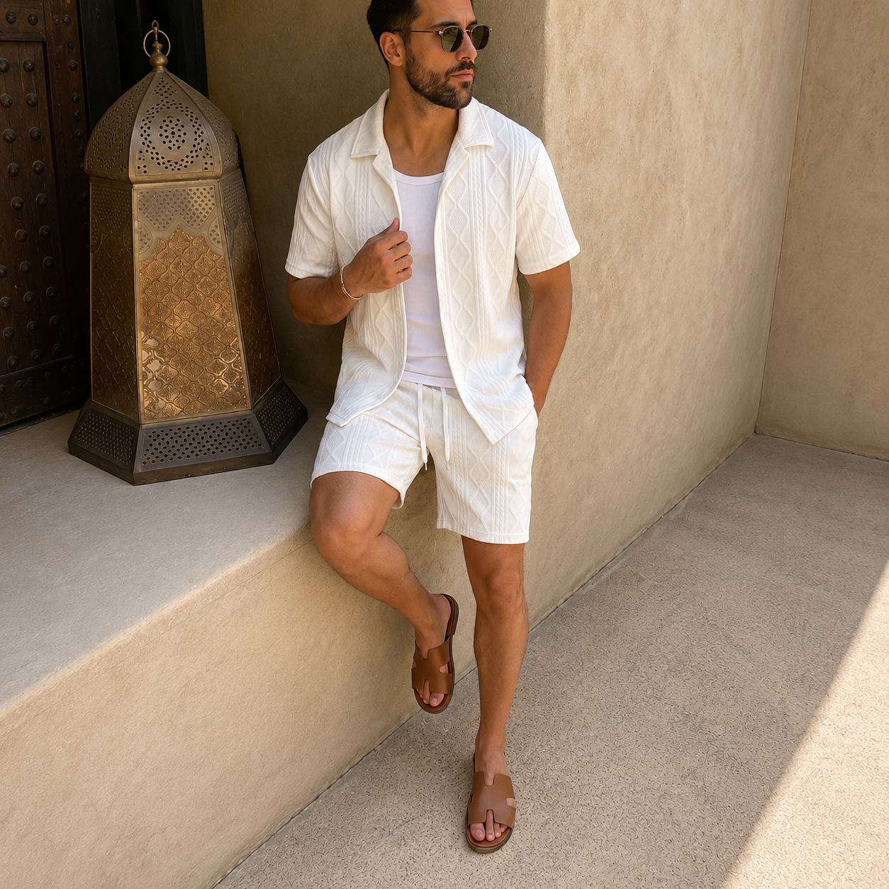 LOS CAÑOS – Ensemble short texturé