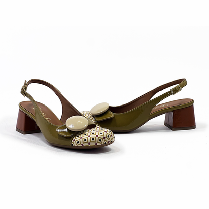 Loretta | Escarpins en cuir verni à talon mi-haut